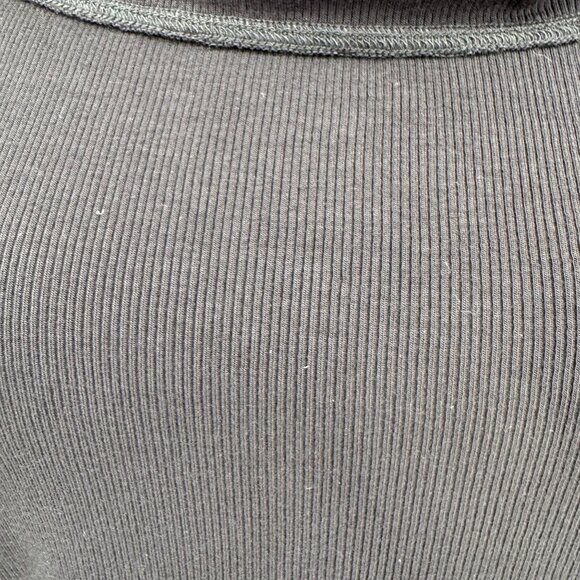 Saturday Sunday By Anthropologie Black‎ Ribbed Top Womens L 3/4 Sleeves Relaxed - Picture 3 of 7